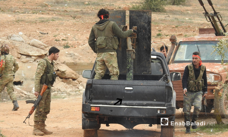 عناصر من الجيش الحر على محور شران في محيط عفرين - 11 شباط 2018 (عنب بلدي)