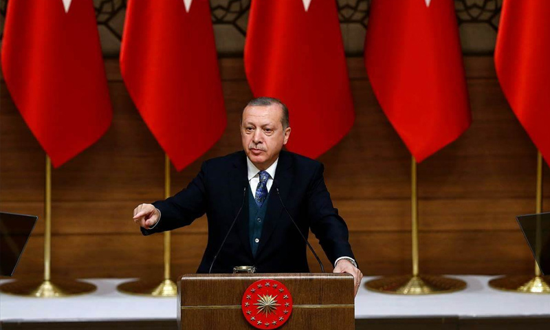 الرئيس التركي رجب طيب أردوغان - آذار 2018 (TRT)
