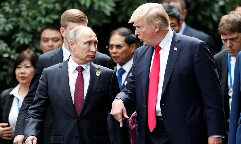 الرئيسان الأمريكي دونالد ترامب والروسي فلاديمير بوتين (AFP)