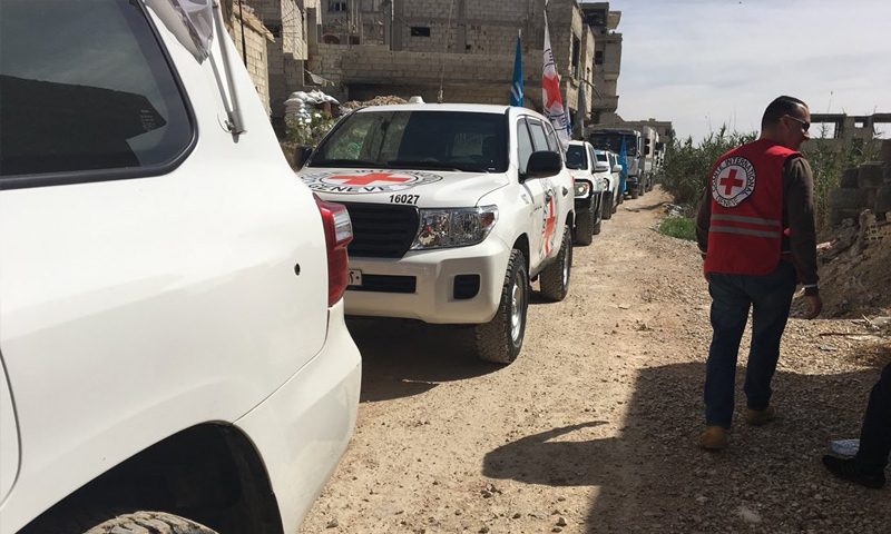 قافلة مساعدات تدخل الغوطة الشرقية - 15 من آذار 2018 (ICRC)
