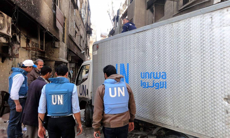 قافلة مساعدات للاجئين الفلسطينيين في سوريا (UNRWA)