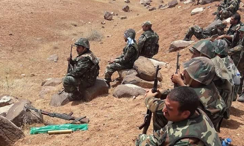 عناصر من قوات الاسد في منطقة البادية السورية - كانون الثاني 2018 (قوات النمر)