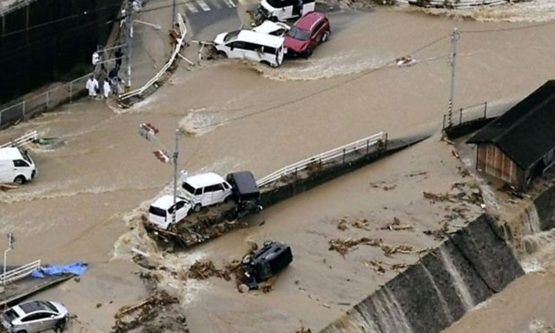 فيضانات وانهيارات أرضية في اليابان تموز 2018 (BBC )