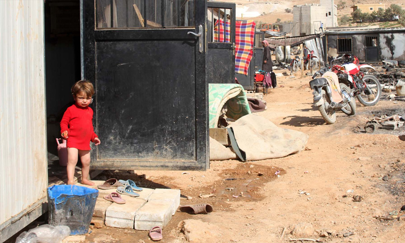 مخيم للاجئين السوريين في بلدة عرسال اللبنانية (جنوبية)