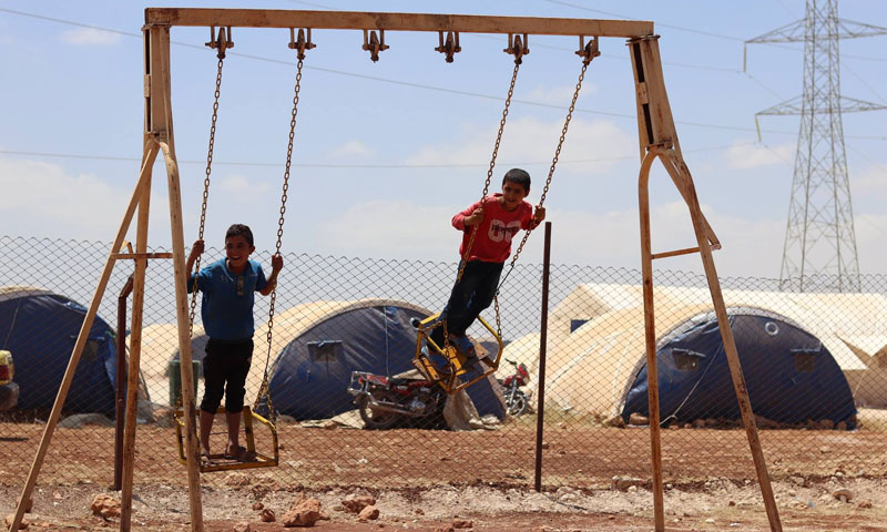 أطفال سوريون في أحد مخيمات عفرين (فيسبوك يونيسيف)