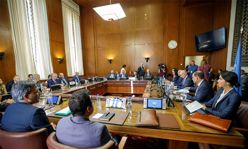 مباحثات اللجنة الدستورية السورية في جنيف- 11 من أيلول 2018 (رويترز)