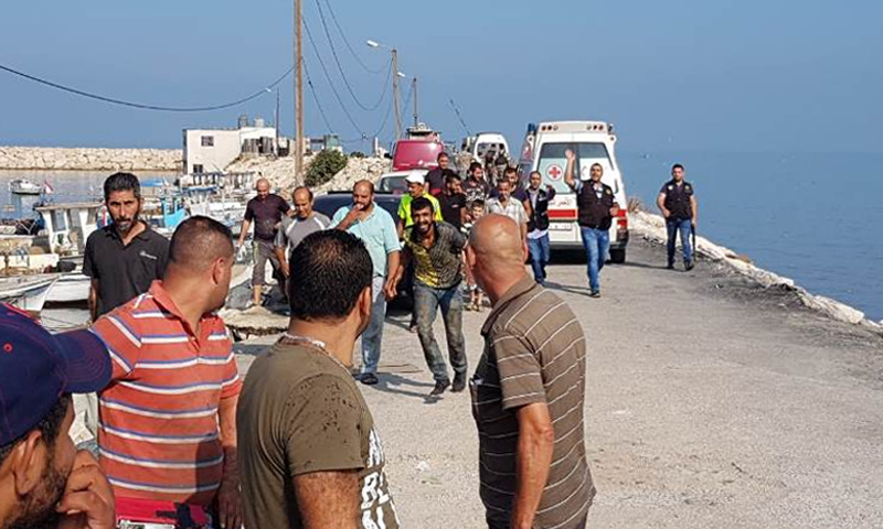إنقاذ لاجئين سوريين قبالة سواحل عكار اللبنانية- 22 أيلول 2018 (NNA)