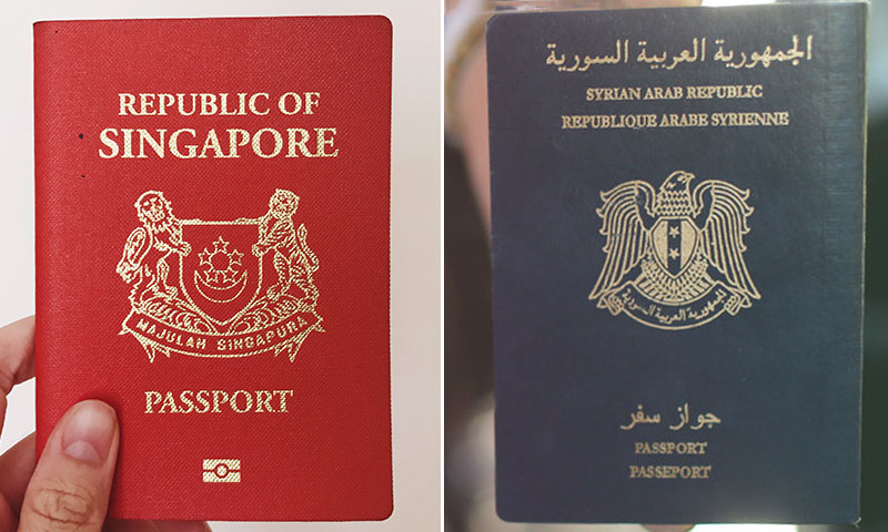 جواز السفر السنغافوري الأقوى عالميا والجواز السوري رابع الأسوأ (تعديل عنب بلدي)