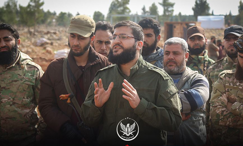 قائد حركة أحرار الشام جابر علي باشا في معسكر تدريبي بريف إدلب - (أحرار الشام)