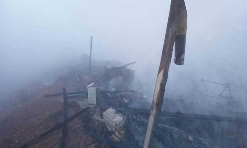 حريق في مخيم للاجئين السوريين في بلدة اليمونة بالبقاع- 3 كانون الأول 2018 (NNA)