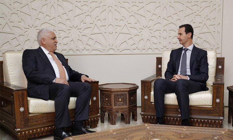 مستشار الأمن الوطني العراقي يلتقي رئيس النظام السوري بشار الأسد- 29 من كانون الأول 2018 (واع)