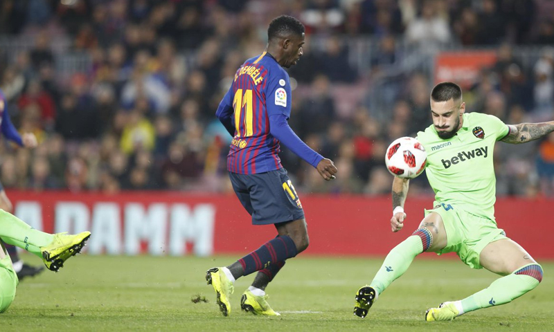 نادي برشلونة يتفوق على ليفانتي بثلاثة أهداف دون رد في كأس ملك إسبانيا- 17 من كانون الثاني (برشلونة)
