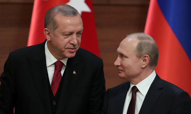 فلاديمير بوتين مع رجب طيب أردوغان - 4 من أيلول 2018 (رويترز)