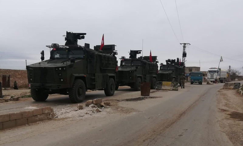 آليات تركية في أثناء تسيير الدوريات المشتركة مع روسيا في تل رفعت - 26 من آذار 2019 (وزارة الدفاع التركية)