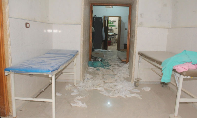 مشفى اللطامنة الجراحي شمالي حماة بعد استهدافه بغارات روسية 29 نيسان 2019 (مديرية صحة حماة الحرة)