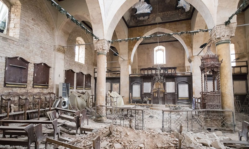 دمار الكنيسة اليونانية الأرثذوكسية في حلب (Open Doors)