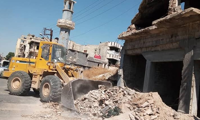 إزالة الأنقاض من حي الخالدية في حمص - 10 من تموز 2019 (مجلس مدينة حمص)