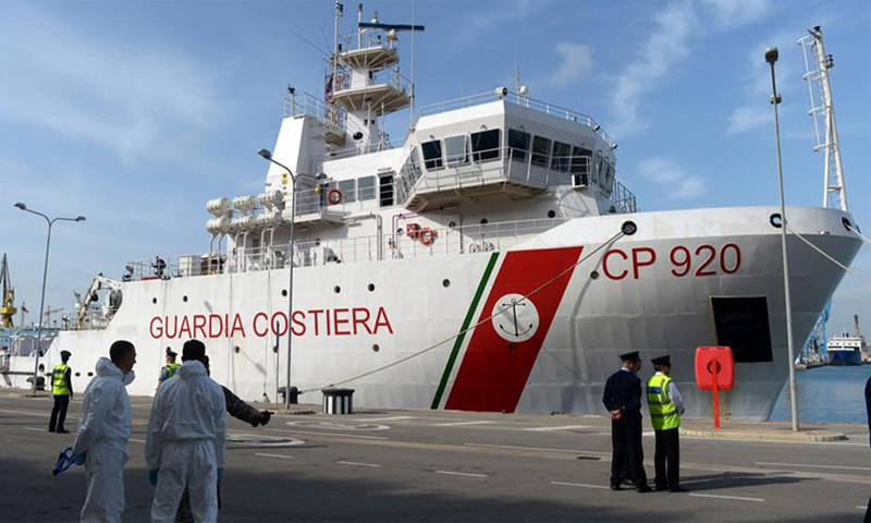 سفينة غريغوريتي التابعة لخفر السواحل الإيطالي، 2019، المصدر (AFP)
