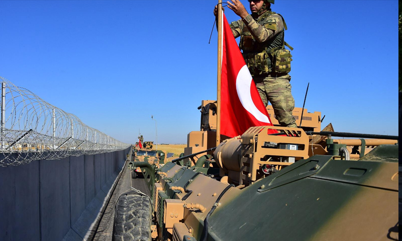 أول دورية للقوات التركية مع القوات الأمريكية في مناطق شرق الفرات شمال شرقي سوريا- 8 من أيلول 2019 (وزارة الدفاع التركية)