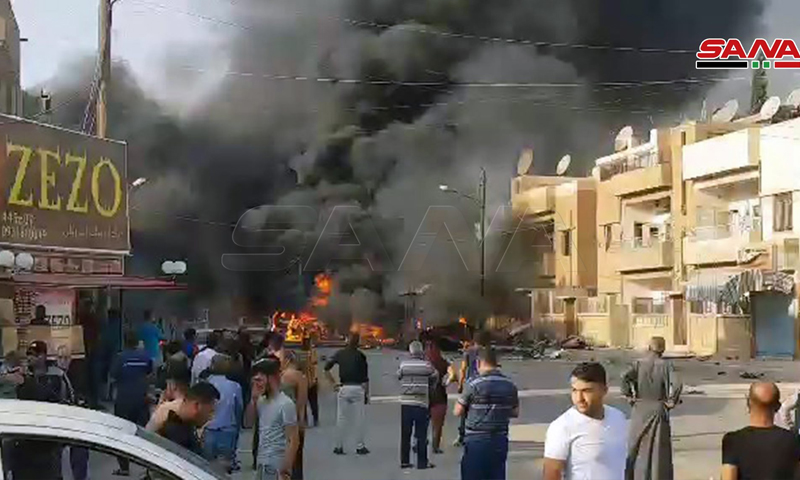 انفجار في مدينة القامشلي في محافظة الحسكة- 11 من تشرين الأول 2019 (سانا)