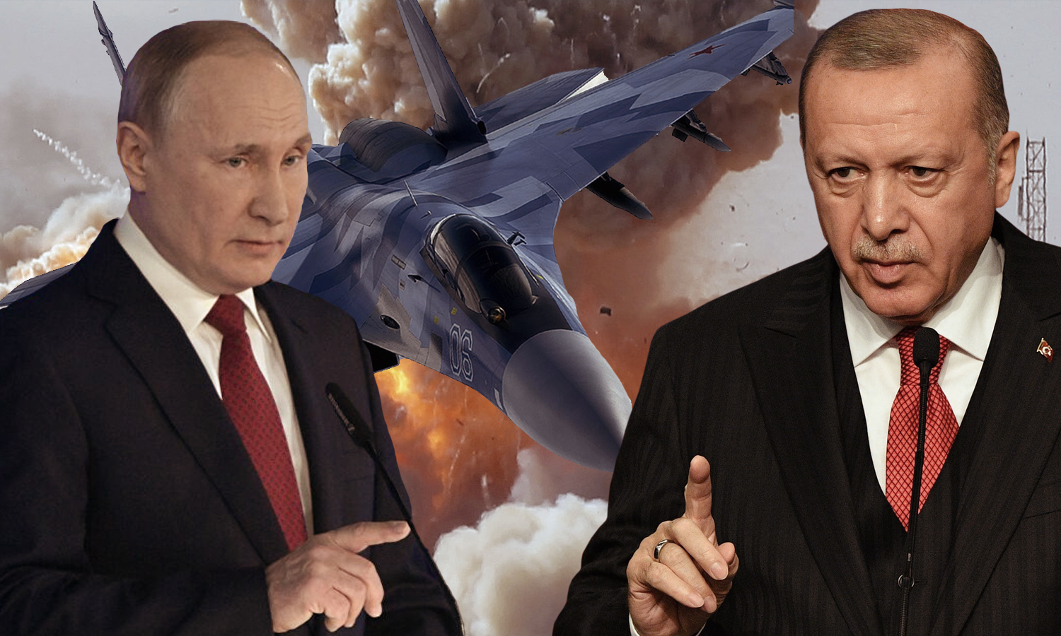 الرئيس التركي رجب طيب أردوغان والرئيس الروسي فلاديمير بوتين صورة تعبيرية (تعديل عنب بلدي)