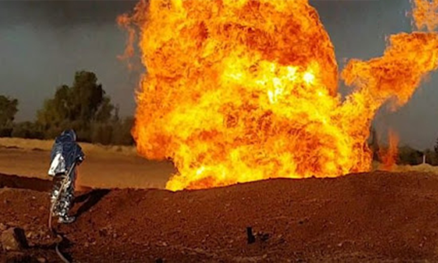 انفجار خط الغاز العربي- 24 من آب 2020 (سانا)