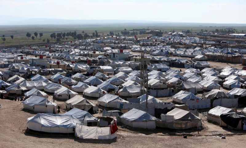 مخيم"الهول" في مدينة الحسكة شمال شرقي سوريا (رويترز)