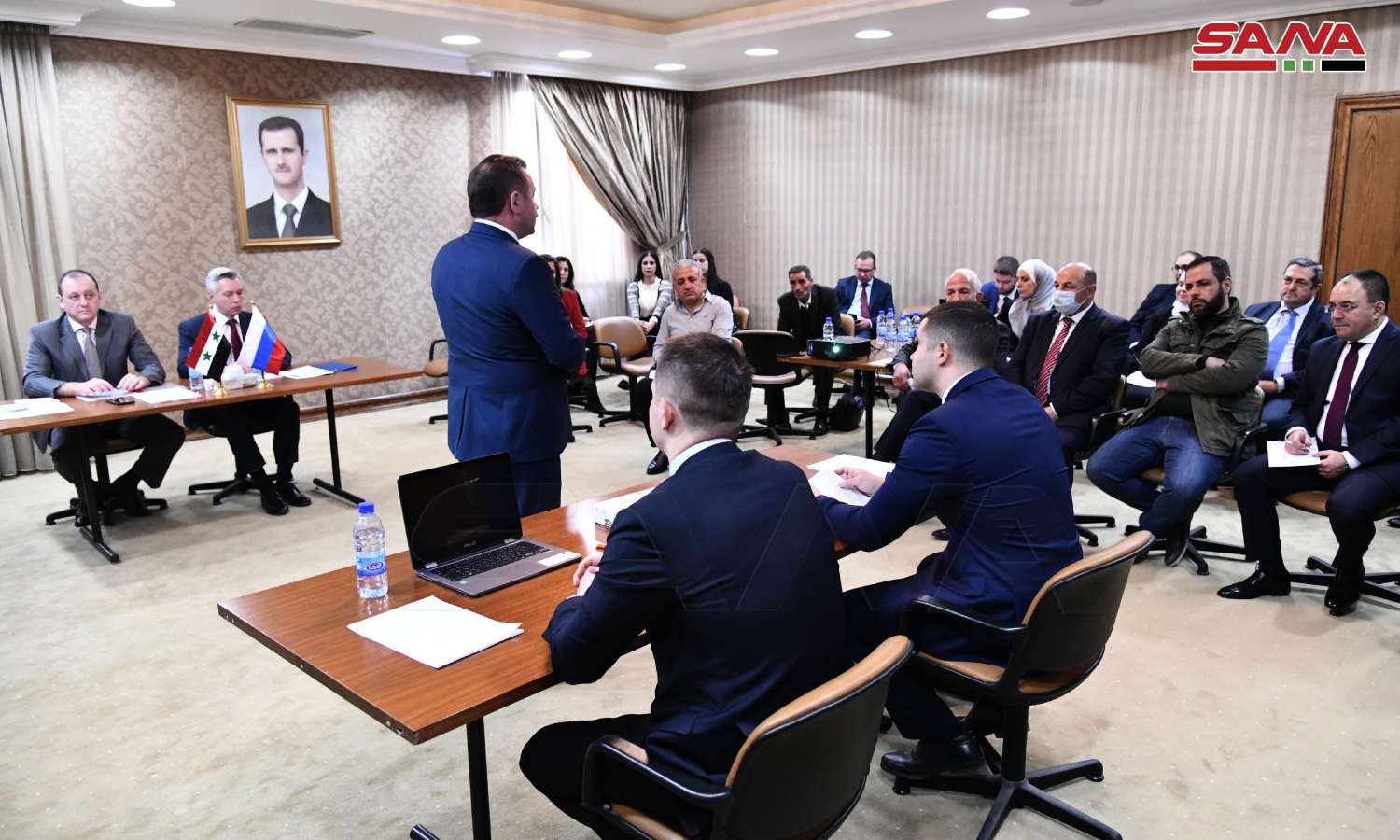 اجتماع لمديريتي الجمارك السورية والروسية بدمشق في 17 من تشرين الثاني 2021 (سانا)