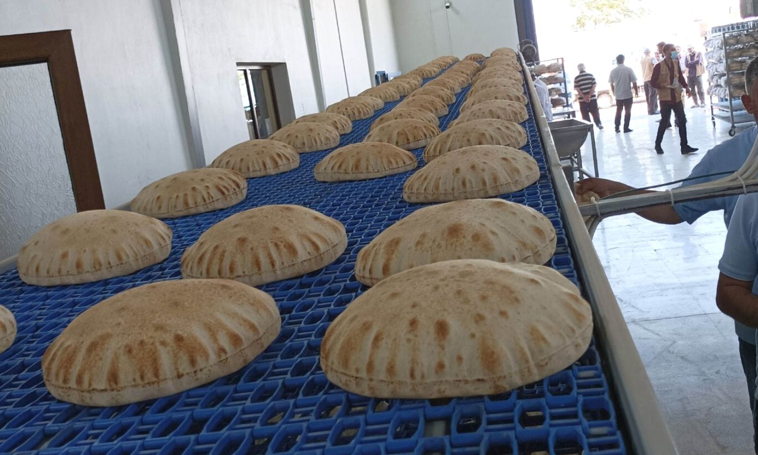 أرغفة خبز داخل مخبز "قباسين" بريف حلب الشمالي- 17 من آب 2022 (الحكومة المؤقتة/ فيس بوك)