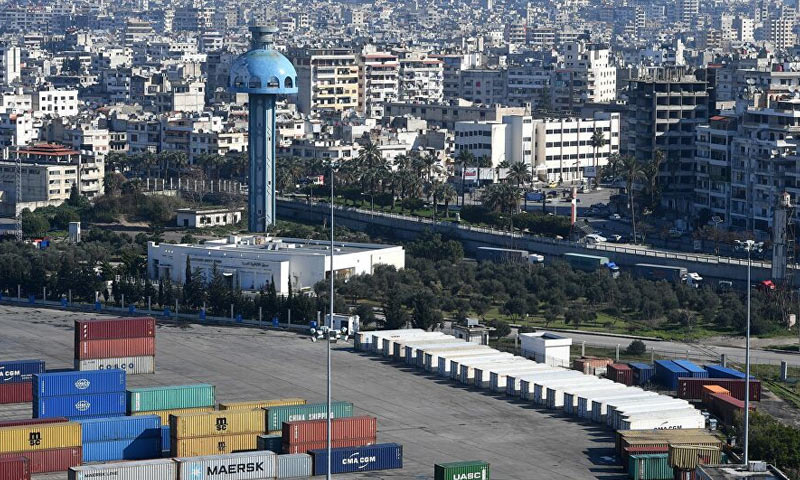 حاويات البضائع في ميناء "اللاذقية" في 2019 (ريا نوفوستي)