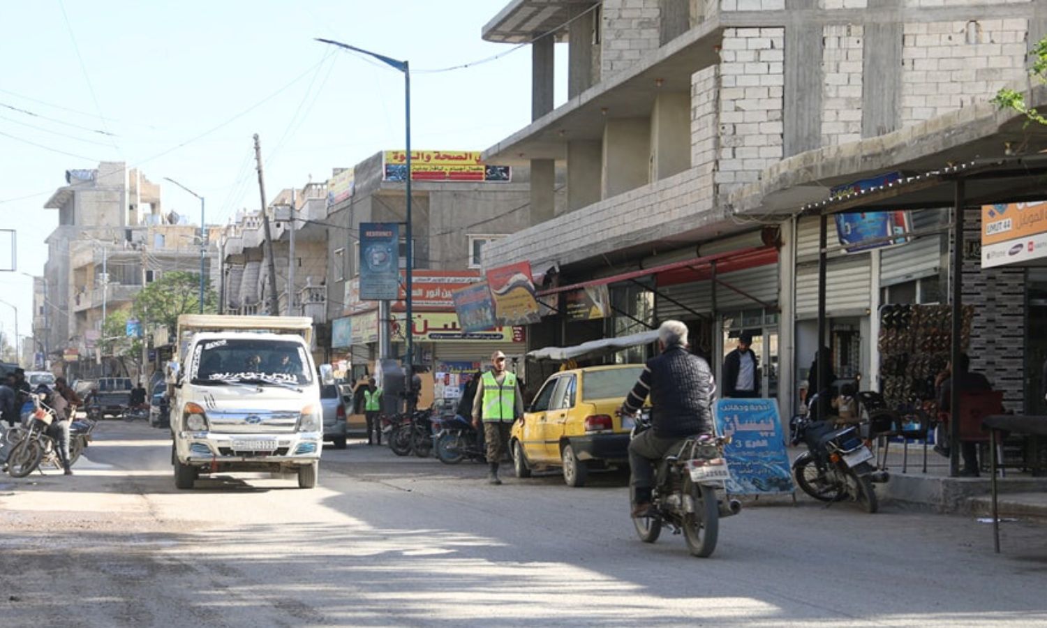 أحد الشوارع في مدينة جرابلس بريف حلب الشمالي الشرقي- 4 من نيسان 2023 (محلي جرابلس/ فيس بوك)
