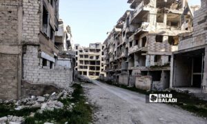 حي صمصم في مدينة حرستا بريف دمشق- 5 من آذار 2024 (عنب بلدي/سارة الأحمد)