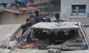 Aftermath of a bombing on the central market in the city of Azaz in northern Aleppo, 7 January (Enab Baladi)