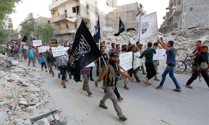 Members of al-Nusra Front in Aleppo, September 24, 2014 (AFP)