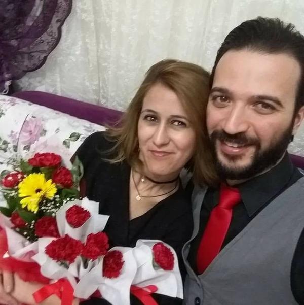 Talal al-Kharrat, a young Syrian man from Damascus with his Turkish wife, Khadija
