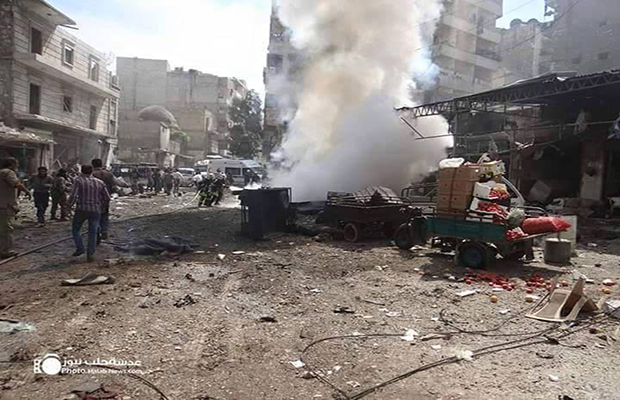 حي المعادي بعد المجزرة - شبكة حلب نيوز