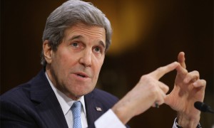 WASHINGTON, DC - DECEMBER 09: Secretary of State John Kerry testifies about a congressional Authorization for the Use of Military Force against the Islamic State, the violent jihadist group that has seized parts of Syria and Iraq, during a hearing of the Senate Foreign Relations Committee in the Dirksen Senate Office Building on Capitol Hill December 9, 2014 in Washington, DC. Kerry debated back and forth with senators from both parties about the differences between what Congress is proposing for the AUMF and what the Obama Administration wants.   Chip Somodevilla/Getty Images/AFP
== FOR NEWSPAPERS, INTERNET, TELCOS & TELEVISION USE ONLY ==