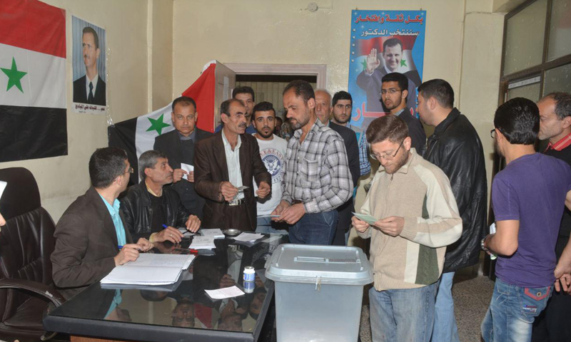 أحد المراكز الانتخابية في سوريا، الأربعاء 13 نيسان، المصدر: سانا.