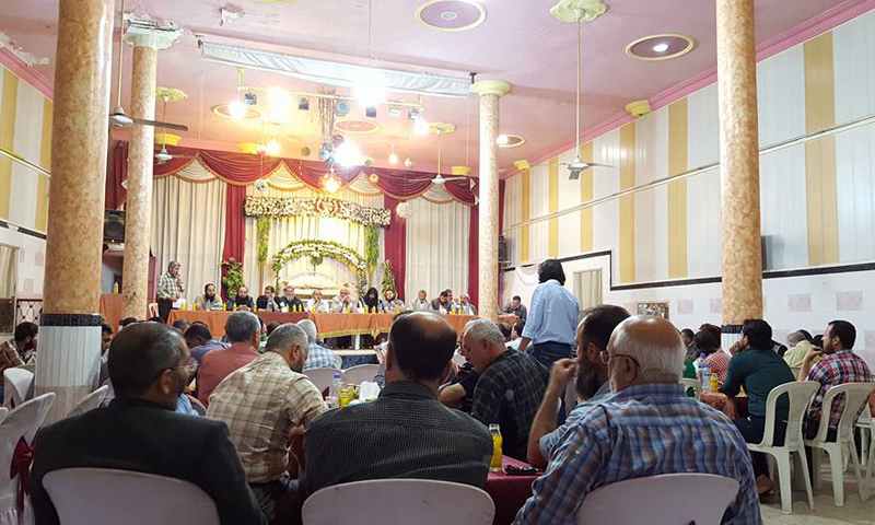 اجتماع "مجلس الأعيان" في مدينة إدلب، الأحد 24 نيسان.