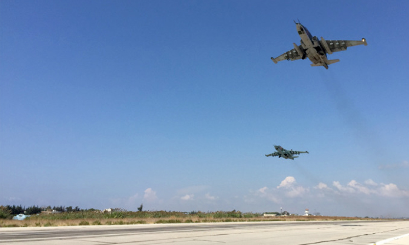 تعبيرية: طائرات روسية تهبط في مطار حميميم بسوريا - 2016 (وكالات)