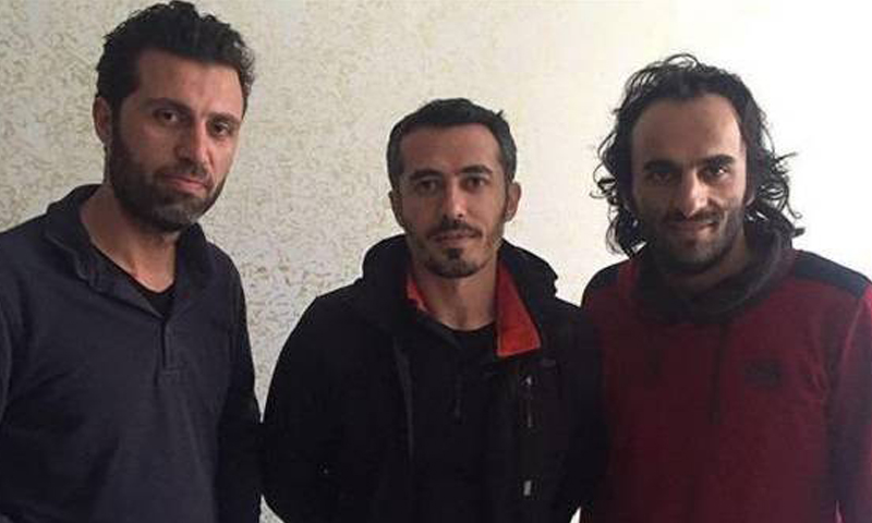 صحفيون إسبان أطلق سراحهم أمس من سوريا (وكالات).