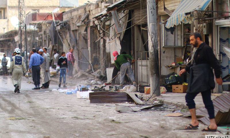 أرشيفية لقصف في مدينة الباب بريف حلب (إنترنت)