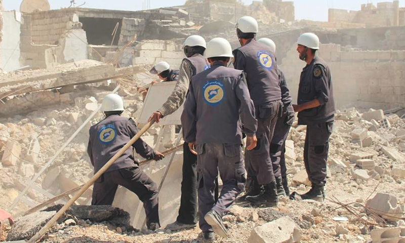 آثار القصف على بلدات المرج - الجمعة 17 حزيران (الدفاع المدني في ريف دمشق)