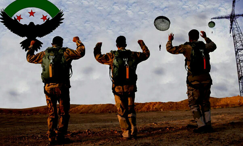 صورة نشرها "جيش سوريا الجديد" لمقاتليه قرب البوكمال - الثلاثاء 28 حزيران (جيش سوريا الجديد)