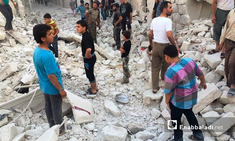 آثار القصف على حي الهلك في مدينة حلب - الخميس 2 حزيران (أرشيف عنب بلدي)
