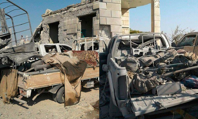 سيارات متضررة مكان حدوث المجزرة - 28 آب (فيس بوك)