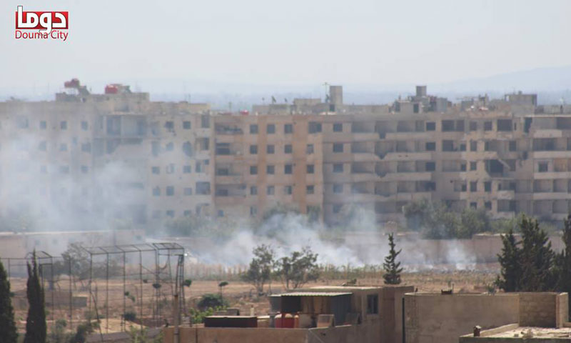 قصف مدفعي وصاروخي على مدينة دوما، الأحد 2 تشرين الأول (تنسيقية دوما)