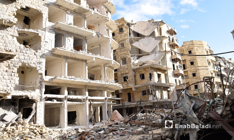 الدمار في أحد أحياء حلب الشرقية- 2 كانون الأول (عنب بلدي)