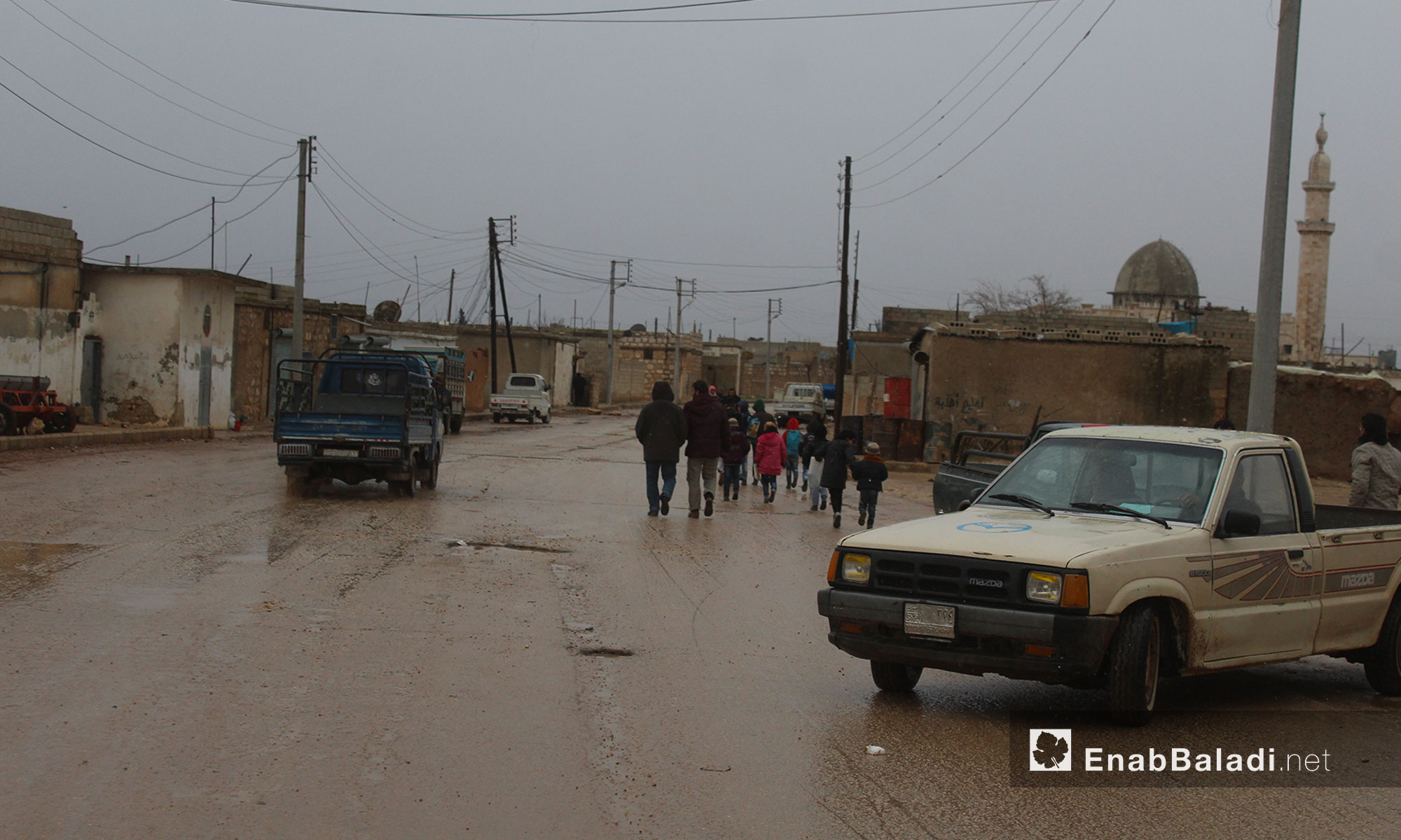 الحياة في قرية الزيادية بريف حلب الشمالي بعد هطول الأمطار - 14 كانون الأول 2016 (عنب بلدي)