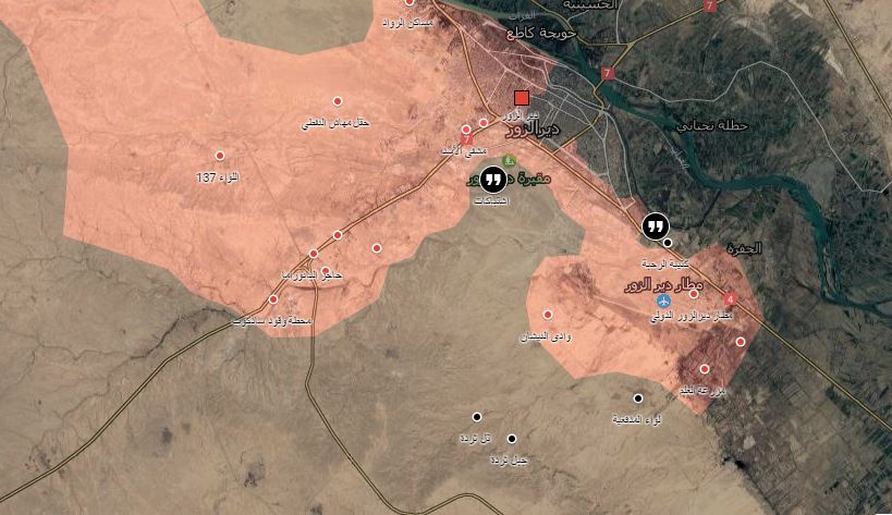 خريطة توضيحية لتمركز قوات النظام في دير الزور_(عنب بلدي)